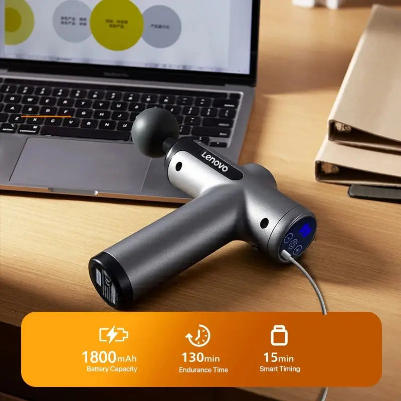 Lenovo puissant pistolet de Massage sans fil 8 têtes de Massage rechargeable épaule dos cou taille jambe pistolet de Fascia électrique FG Flow