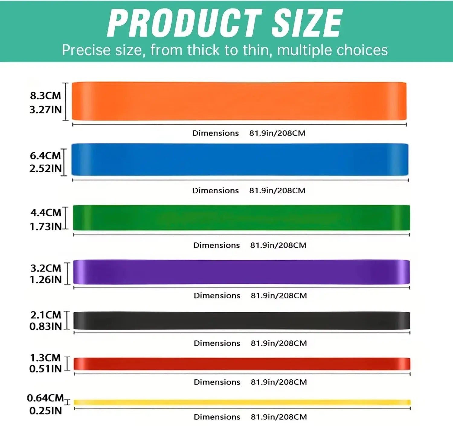 7 Levels Heavy-Duty Resistance Band Agility Training Workout Gym Equipment Yoga Pilates Accessories Rubber Band Home Gym FG Flow